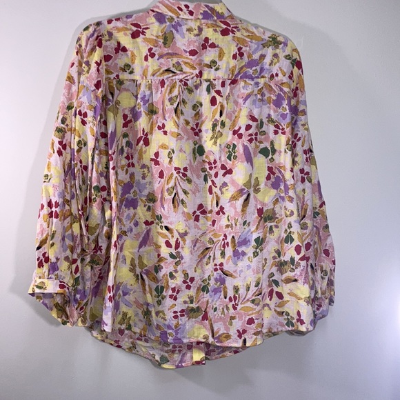 LC Lauren Conrad button down floral print top XXL - Picture 17 of 17